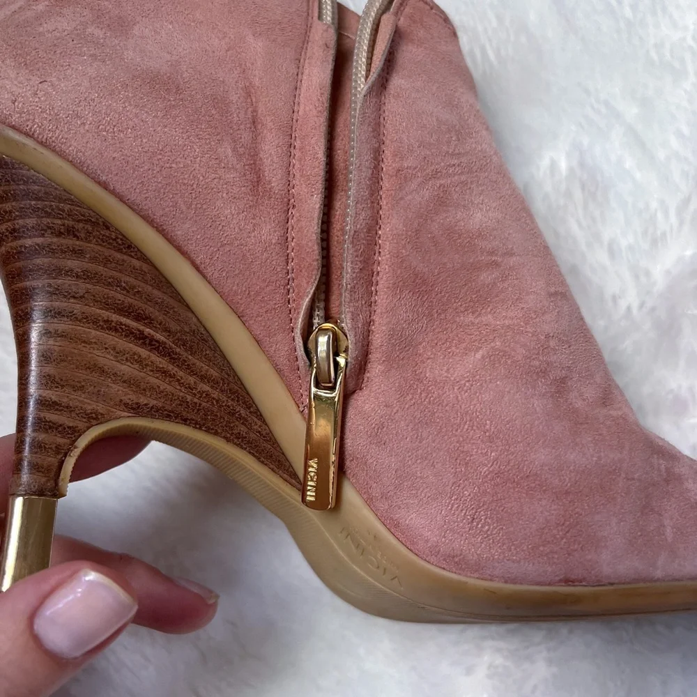 Giuseppe Zanotti | Pink Suede Fur Lined Ankle Booties High Heel Round Toe 39